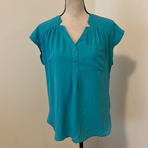 Soho Blue V-Neck Pullover Blouse
